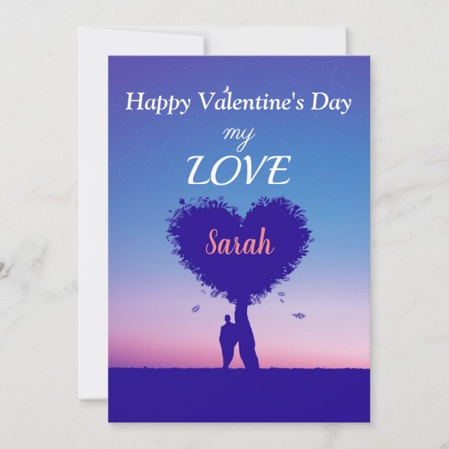 Personalized Happy Valentine's day card Feiertagskarte (Vorderseite)