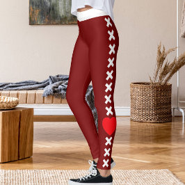 Personalized Happy Valentine's Day Pet Lovers Red Leggings