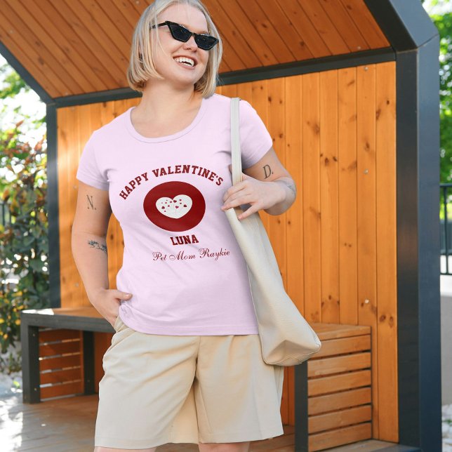 Personalized Happy Valentine's Day Red Pink T-Shirt (Von Creator hochgeladen)