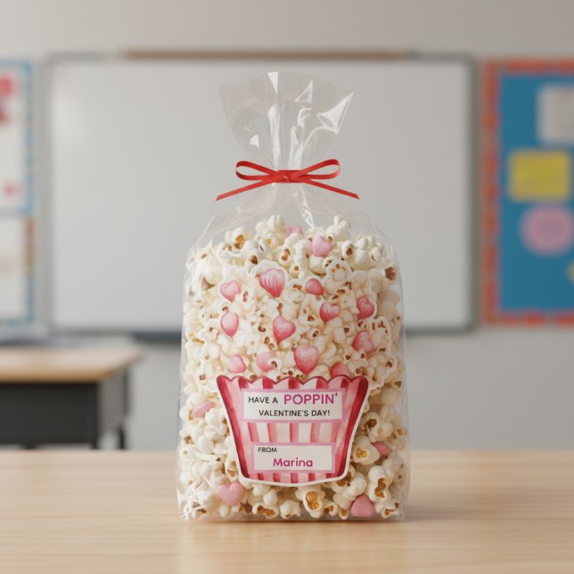 Personalized “Have a Poppin’ Valentine’s Day”  Aufkleber (Von Creator hochgeladen)