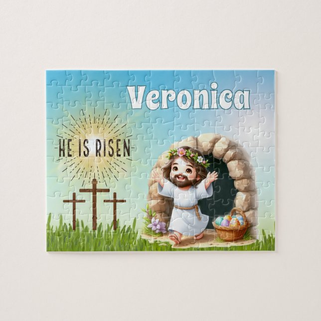 Personalized He Is Risen Easter Puzzle (Horizontal)