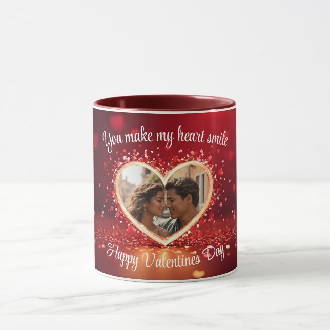 Personalized Heart Photo Frame Tasse (Zentrum)