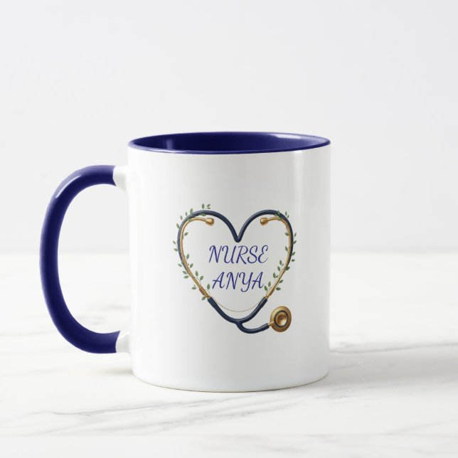 Personalized Heart Stethoscope Mug Tasse (Links)