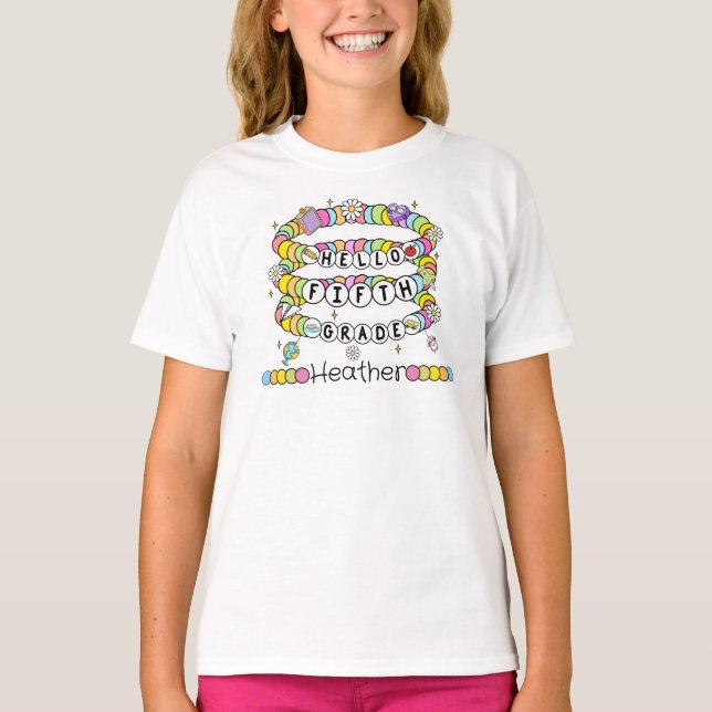 Personalized Hello Fifth Grade T-shirt (Vorderseite)