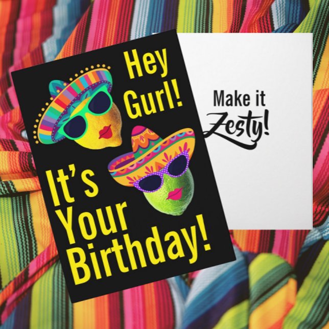 Personalized Hey Gurl Funny Lemon Lime Karte (Personalize it!)