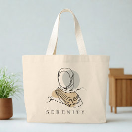 Personalized Hijab Line Art Tote | World Hijab Day Jumbo Stoffbeutel