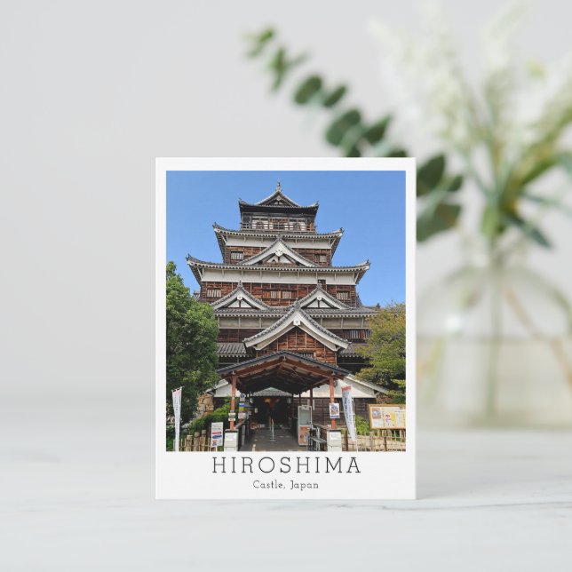 Personalized Hiroshima Castle, Japan Postkarte (Stehend Vorderseite)