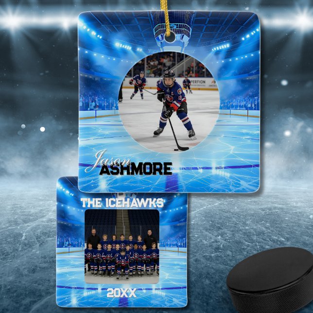 Personalized Hockey Photo  Keramikornament (Von Creator hochgeladen)