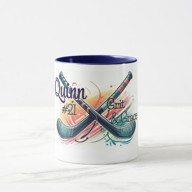 Personalized Hockey Player Mug Tasse (Zentrum)