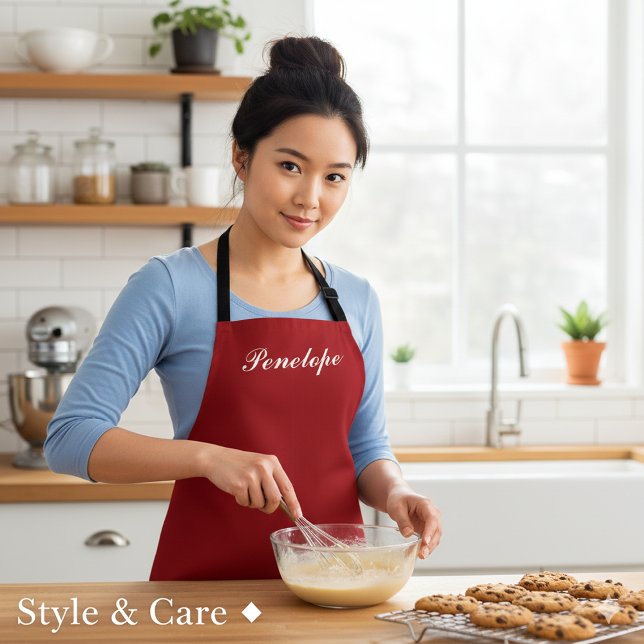 Personalized Holiday Cheer Deep Christmas Red Schürze (Personalized Holiday Cheer Deep Christmas Red Apron)