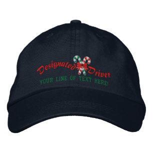 Personalized Holiday Designated Driver Candy Canes Bestickte Kappe