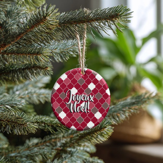 Personalized Holiday Quatrefoil Christmas Keramik Ornament (Thoughtful Custom Gift Idea for Milestones, doubles as an ornament or a collectible gift tag.
)
