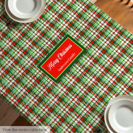 Personalized Holiday Tablecloth Elegant Red Green Tischdecke