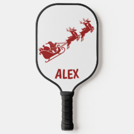 Personalized Holidays Santa Sleigh Ride Scene Pickleball Schläger