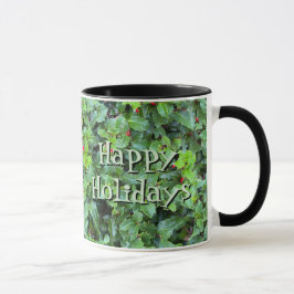 Personalized Holly Berry Christmas Holiday Gift Mu Tasse