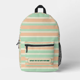 Personalized Horizontal Stripe Backpack Bedruckter Rucksack