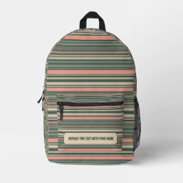 Personalized Horizontal Stripe Backpack Bedruckter Rucksack