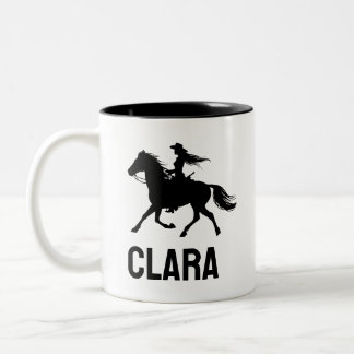 personalized horse girl mug custom name equestrian zweifarbige tasse