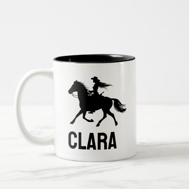 personalized horse girl mug custom name equestrian zweifarbige tasse (Links)