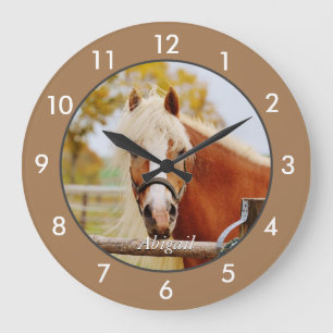 Personalized Horse Large Clock Große Wanduhr