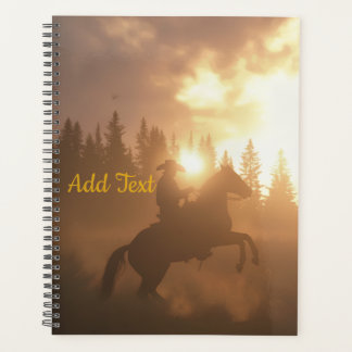 Personalized Horse Photo Equine Sunset Cowboy Planer