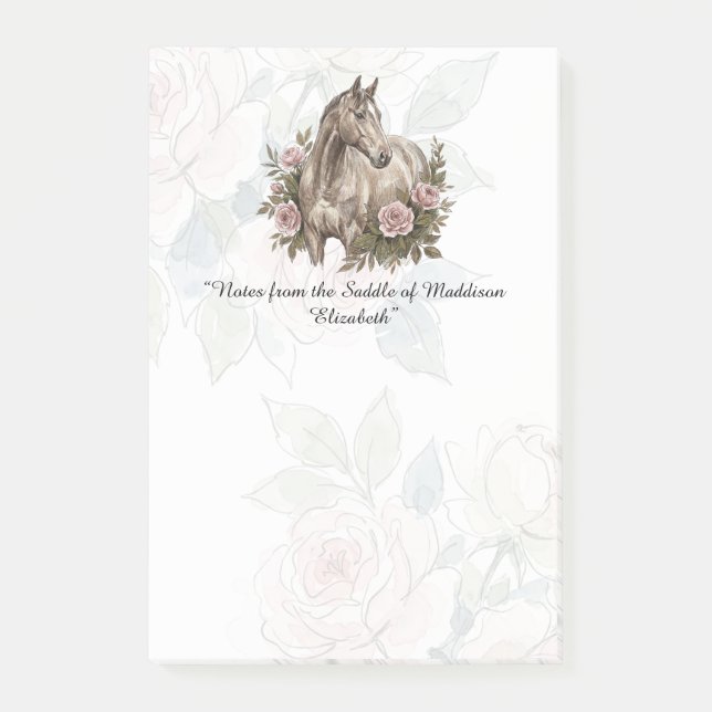 Personalized Horse Stationery   Post-it Klebezettel (Vorderseite)