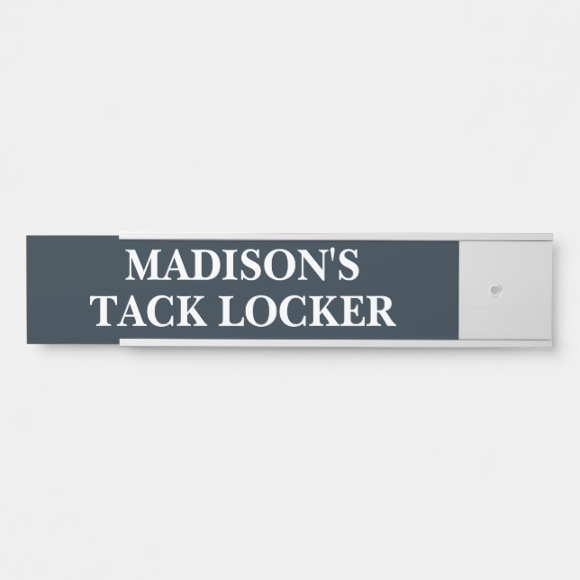 Personalized Horse Tack Room Sign Blue Custom Name Türschild (Vorderseite )