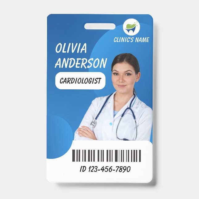 Personalized Hospital Employee Logo & Photo ID  Ausweis (Vorderseite)