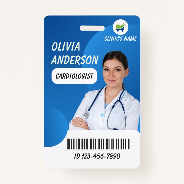 Personalized Hospital Employee Logo & Photo ID  Ausweis (Vorderseite)