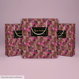 Personalized hot pink leopard skin gift wrap mittlere geschenktüte