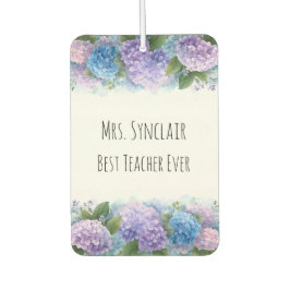 Personalized Hydrangea Teacher Thank You Autolufterfrischer