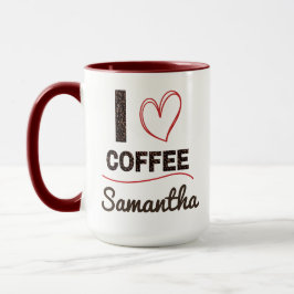 Personalized I Love Coffee Mug Gift for Her Tasse
