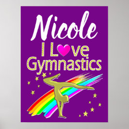 PERSONALIZED I LOVE GYMNASTICS DESIGN POSTER