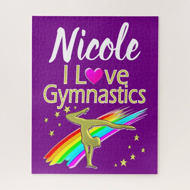 PERSONALIZED I LOVE GYMNASTICS DESIGN PUZZLE (Vertikal)