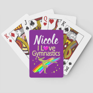 PERSONALIZED I LOVE GYMNASTICS DESIGN SPIELKARTEN