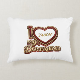 Personalized I Love My Boyfriend Custom Name Dekokissen