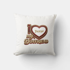 Personalized I Love My Boyfriend Custom Name Kissen