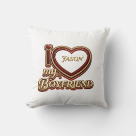 Personalized I Love My Boyfriend Custom Name Kissen