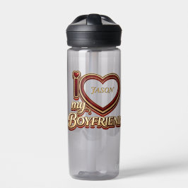 Personalized I Love My Boyfriend Custom Name Trinkflasche