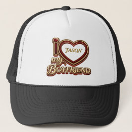 Personalized I Love My Boyfriend Custom Name Truckerkappe
