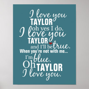 Personalized I Love You Song Poster