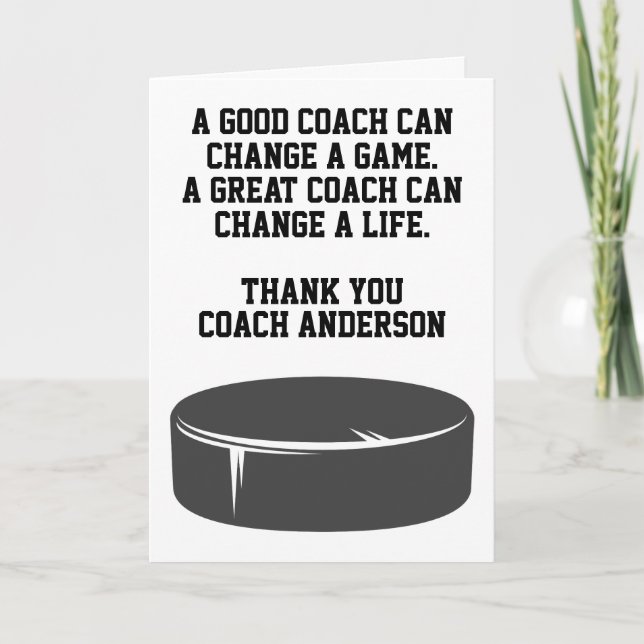 Personalized Ice Hockey Coach From Team Players Karte (Vorderseite)