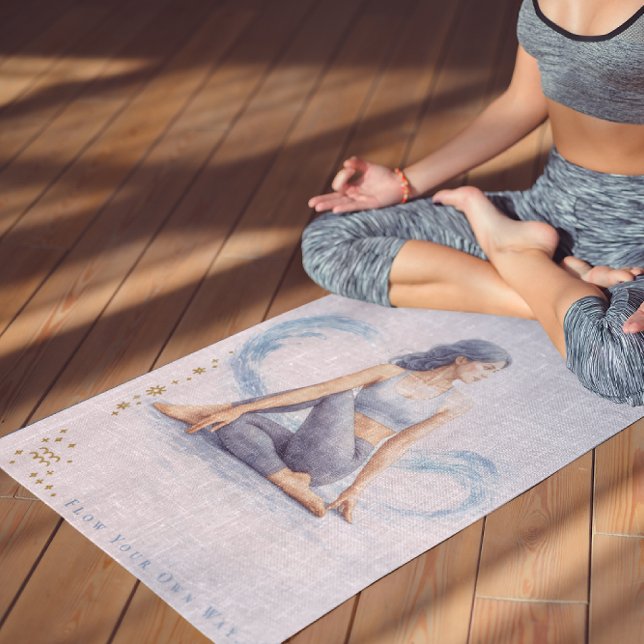 Personalized Illustrated Aquarius Zodiac Quote Yogamatte (Von Creator hochgeladen)