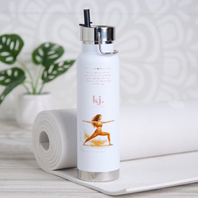 Personalized Illustrated Leo Zodiac Quote Trinkflasche (Yoga (gedreht)