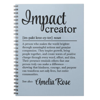Personalized Impact Creator Definition Thank You Notizblock
