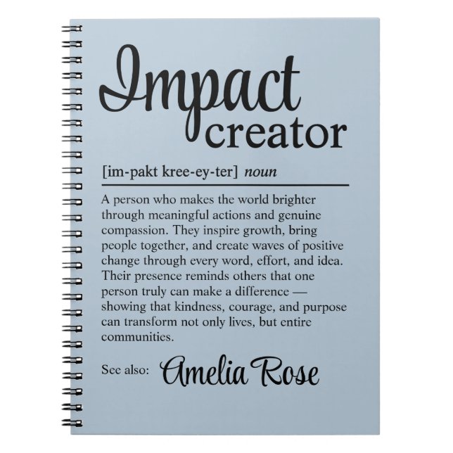 Personalized Impact Creator Definition Thank You Notizblock (Vorderseite)