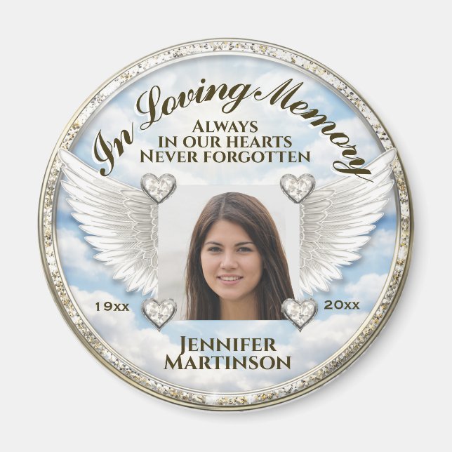 Personalized In Loving Memory Photo Template Magnet (Vorne)
