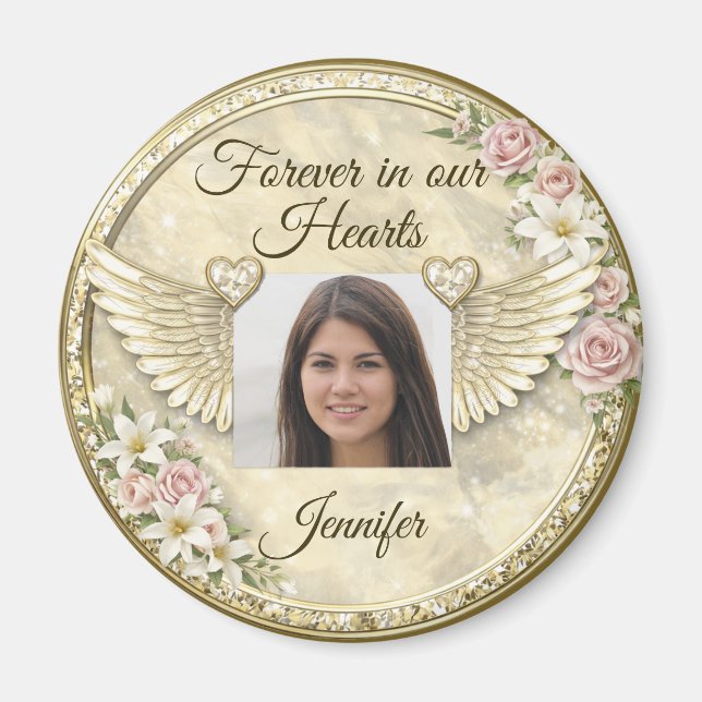 Personalized In Memorial Photo Template Magnet (Vorne)