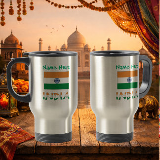 Personalized India Flag Reisebecher