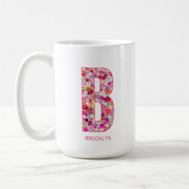 Personalized Initial | Floral Letter B Monogram  Kaffeetasse